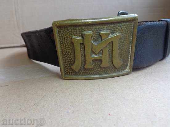 Auction Old belt with buckle, buckle, People's Militia, Bulgaria Auction Old belt with buckle, buckle, People's Militia, Bulgaria