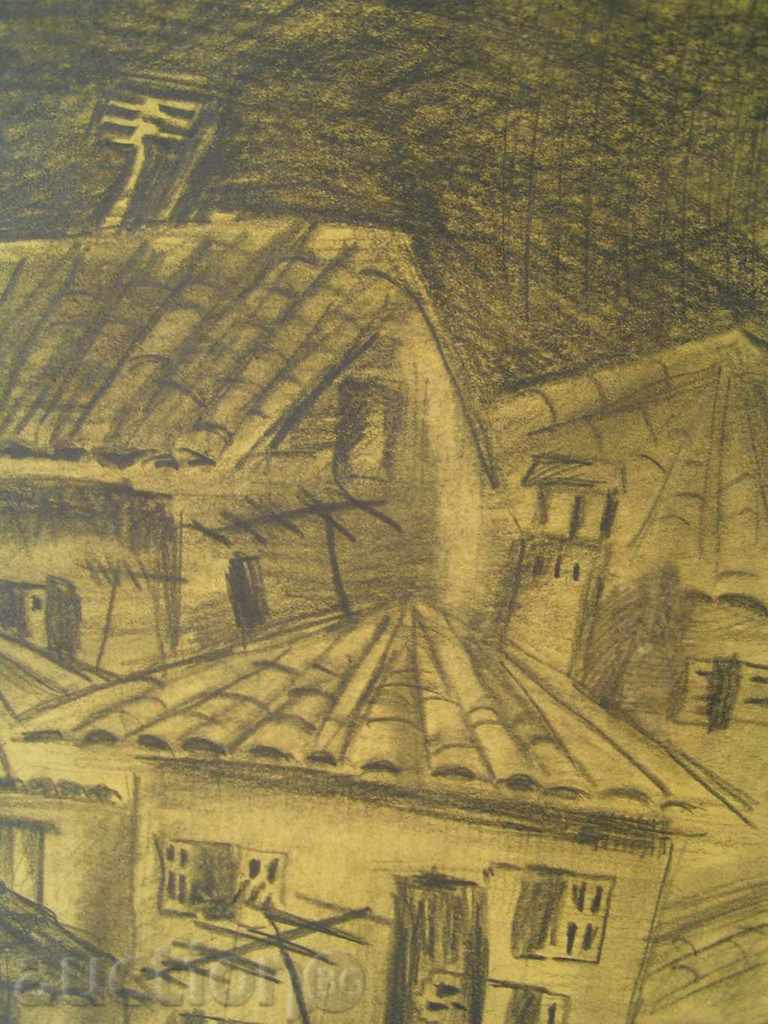 Graphic urban landscape, pencil / cardboard with price 20.00 BGN | € 10.23 Graphic urban landscape, pencil / cardboard with price 20.00 BGN | € 10.23