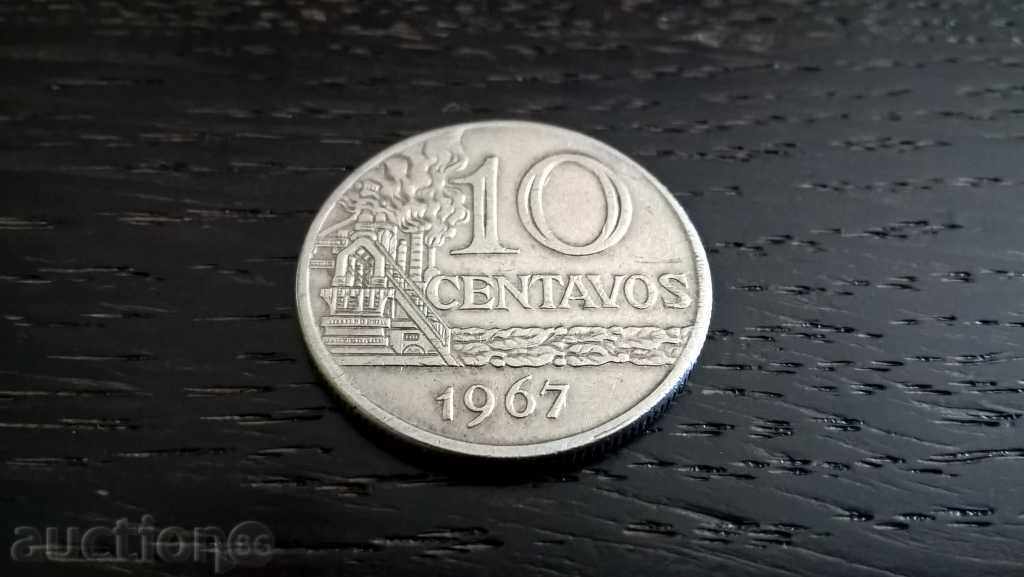 Coin - Brazil - 10 cents 1967