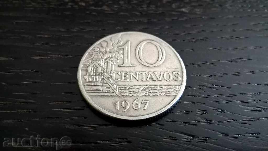 Monedă - Brazilia - 10 centavos | 1967