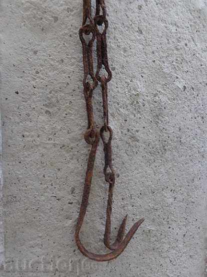 Old forged chain with hooks, crochet, hook, wrought iron with price 39.00 BGN | € 19.94 Old forged chain with hooks, crochet, hook, wrought iron with price 39.00 BGN | € 19.94