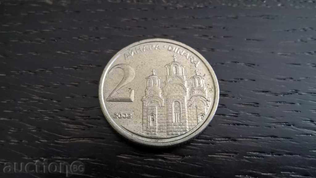 Moneda - Iugoslavia - 2 dinari | 2002.