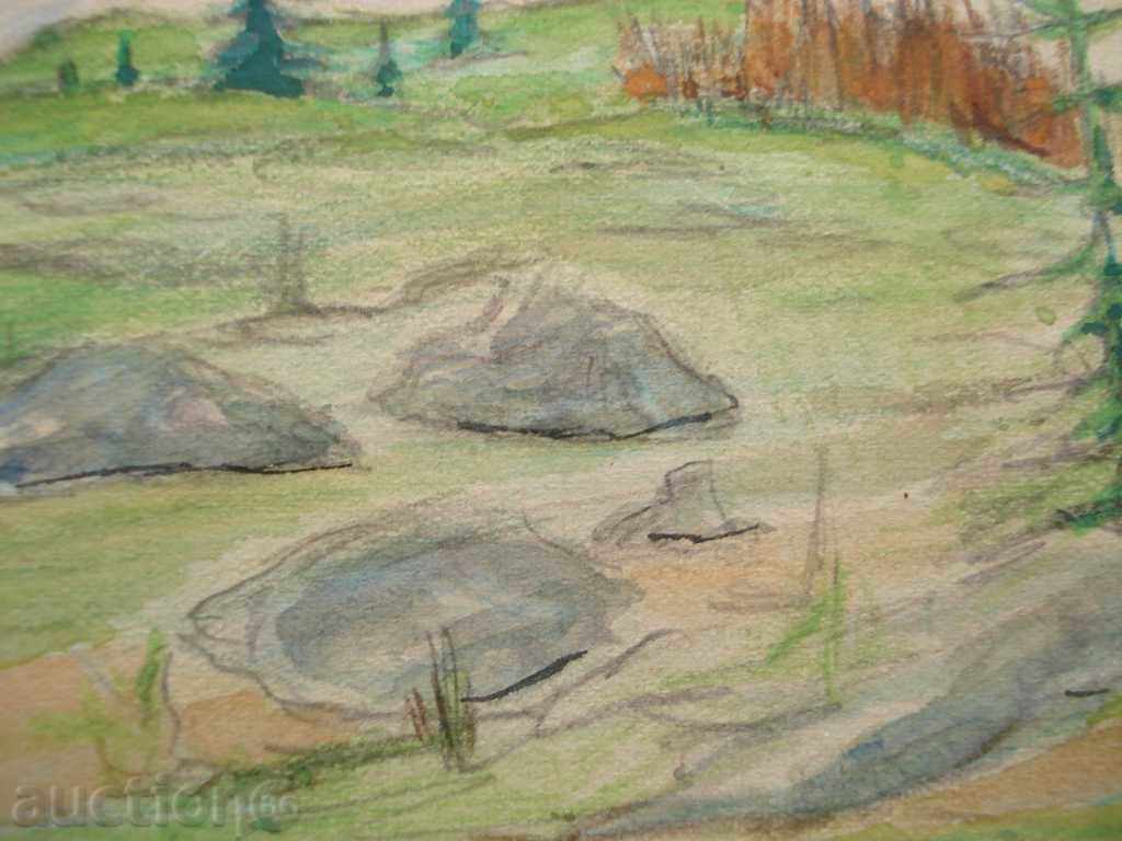 346 С.Д.З. Mountain Landscape watercolor P.22 / 18 cm with price 20.00 BGN | € 10.23 346 С.Д.З. Mountain Landscape watercolor P.22 / 18 cm with price 20.00 BGN | € 10.23