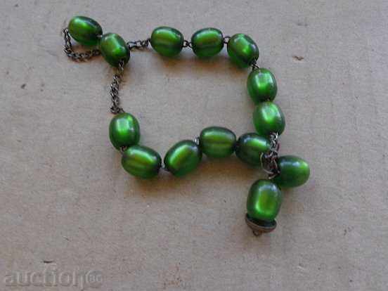 Παλιά χάντρες πράσινο κοσμήματα πέτρα βραχιόλι, κολιέ