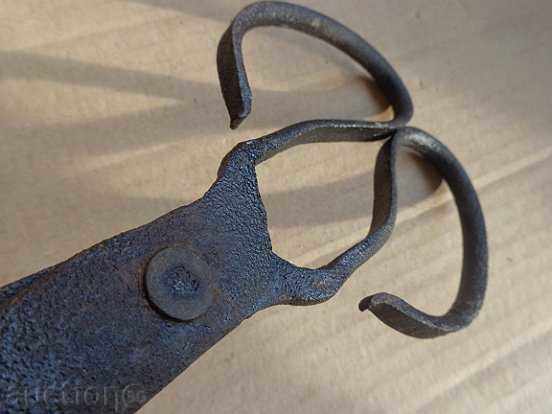 Стара кована ножица, нож, ковано желязо - 6