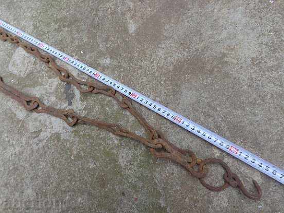 Auction Hand forged chain for hearth, chain, wrought iron Auction Hand forged chain for hearth, chain, wrought iron