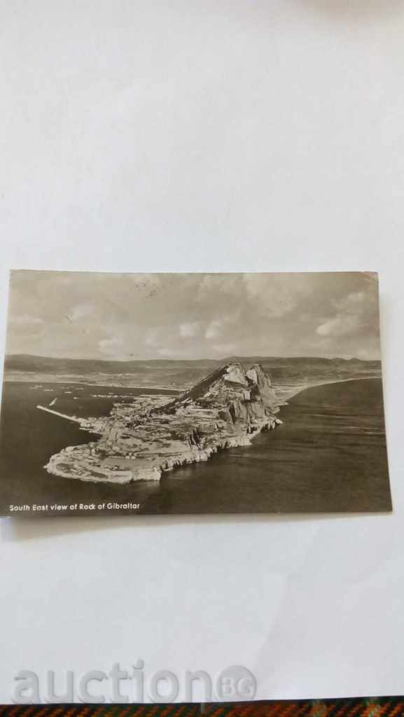 Postcard South East view of Rock of Gibraltar