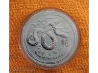 2013 - 1 dolar, Australia, anul șarpelui, argint 999