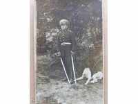 Old postcard picture soldier with saber