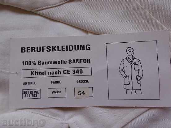 White Cotton Work Coat №54, new in package - 5 White Cotton Work Coat №54, new in package - 5