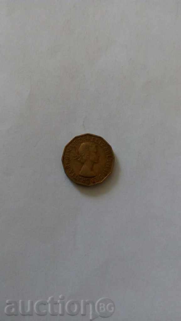 Great Britain 3 pence 1955 with price 1.45 BGN | € 0.74
