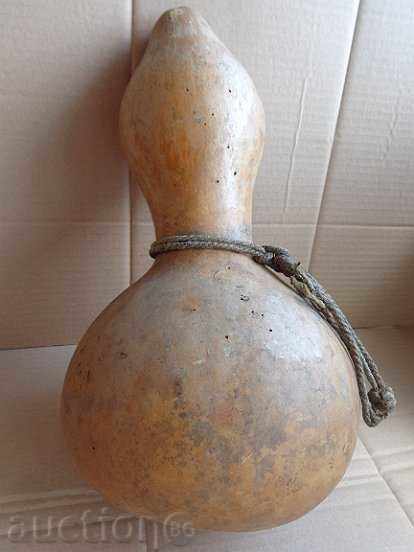 Παλιά εποχή της συγκομιδής μπουκάλι δοχείο κολοκύθα καντίνα νερό πρωτόγονη