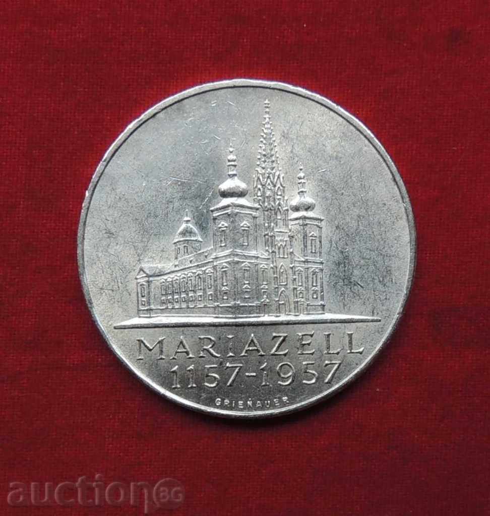25 шилинга Австрия сребро 1957 г.-КАЧЕСТВО-