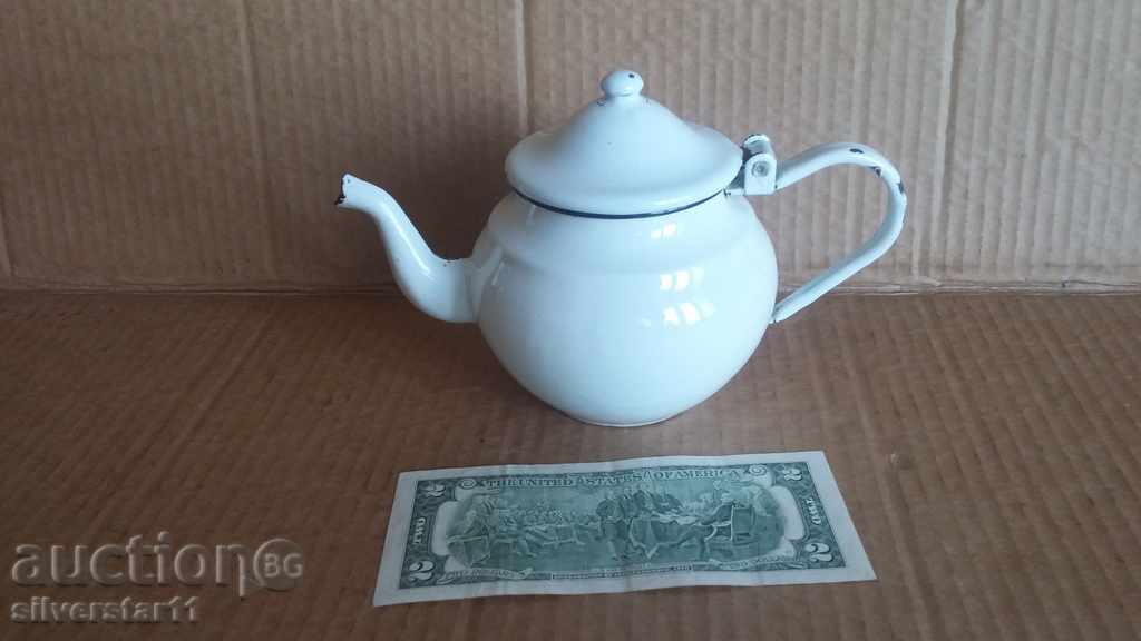 a small enamel teapot with price 25.00 BGN | € 12.78 a small enamel teapot with price 25.00 BGN | € 12.78