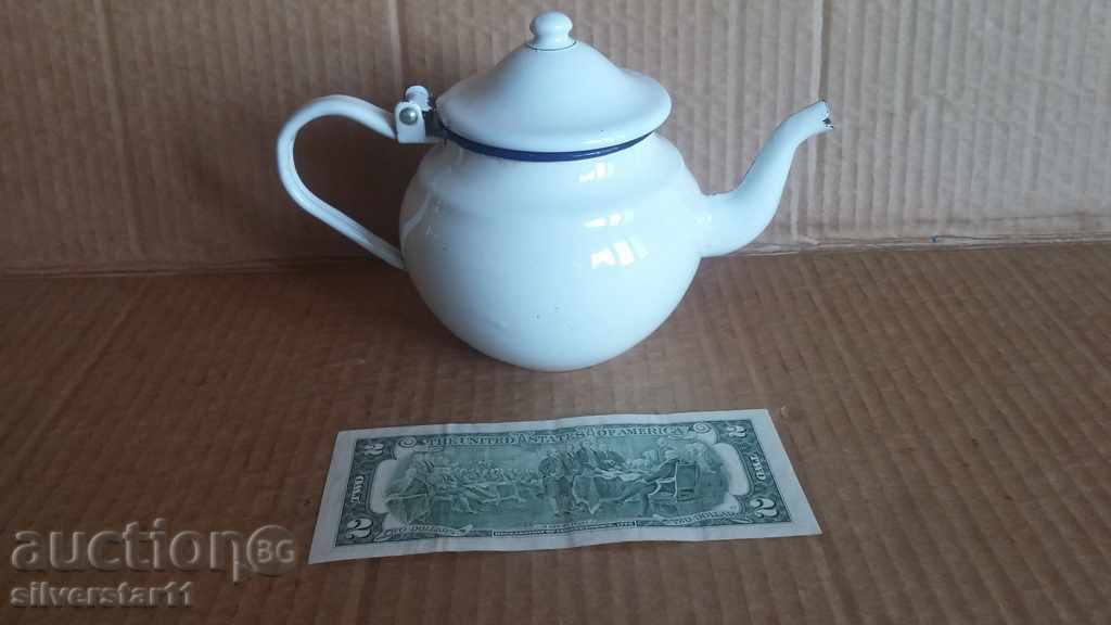 a small enamel teapot