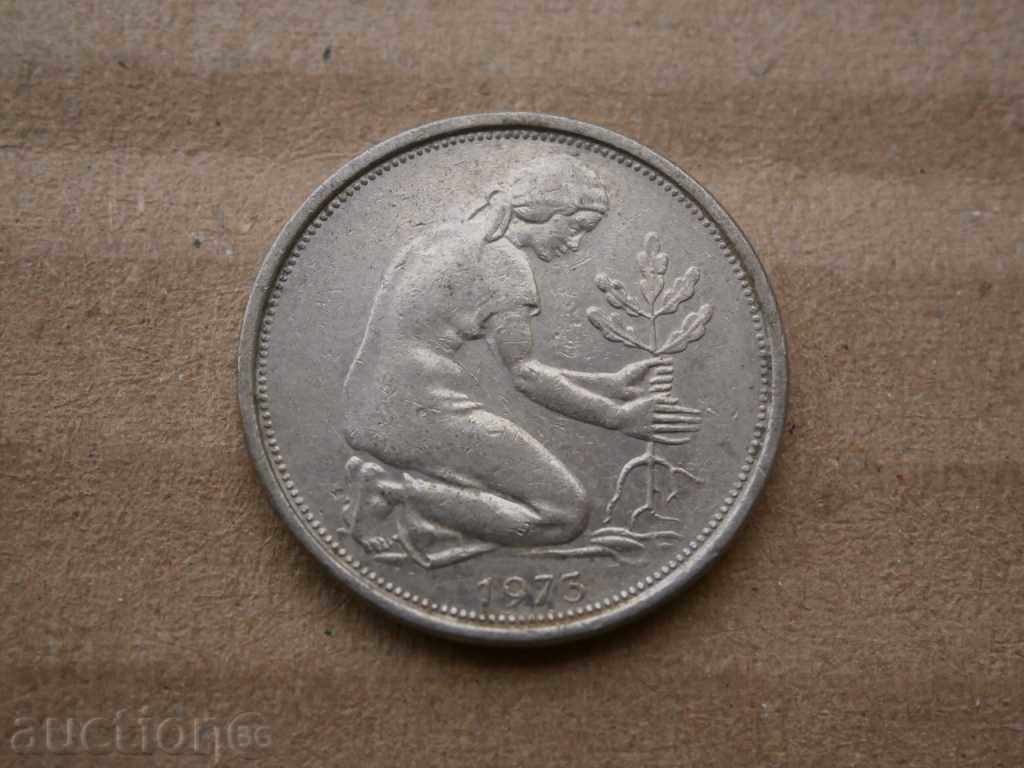 50 pfennig J 1975 with price 2.00 BGN | € 1.02