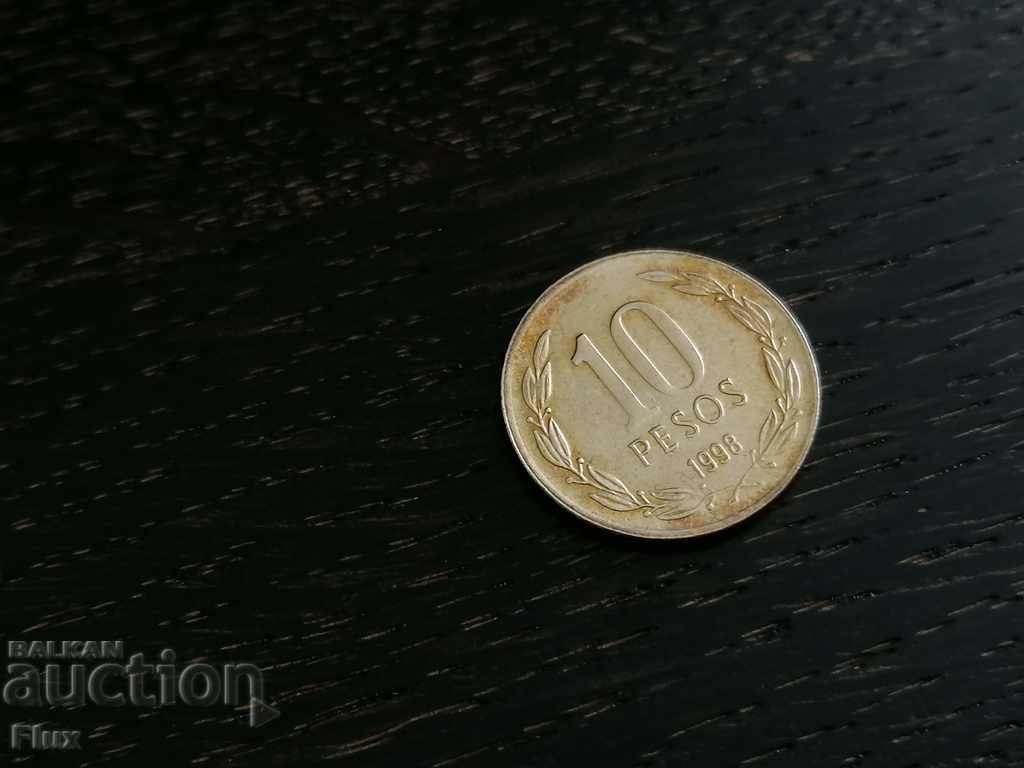 Monedă - Chile - 10 pesos | 1998 Monedă - Chile - 10 pesos | 1998