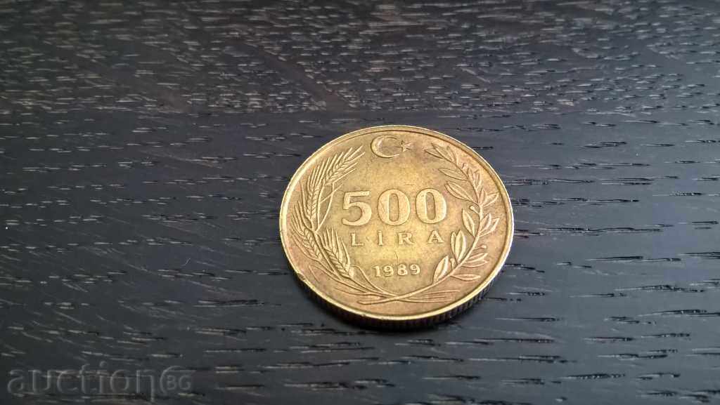 Coin - Turkey - 500 pounds 1989