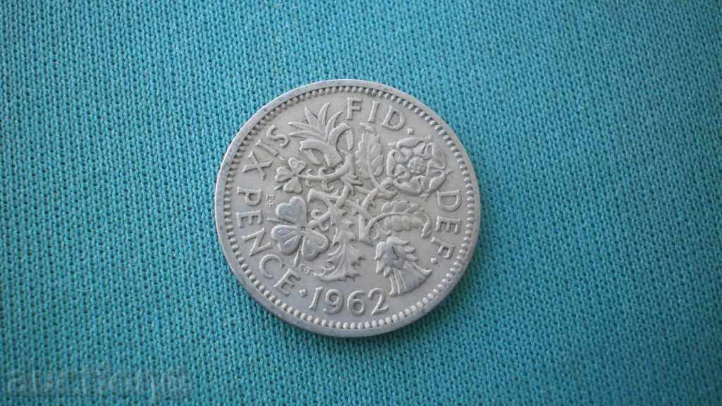 England 6 Pence 1962