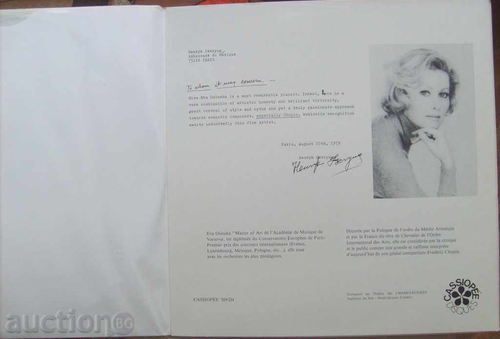 Auction  Classical Music - Frederic Chopin - Eva Osinska