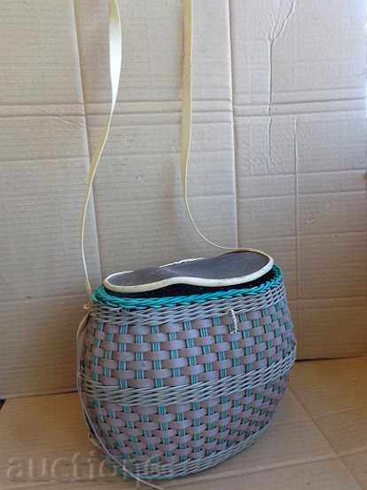 Picnic basket with strap for catching fish eggs