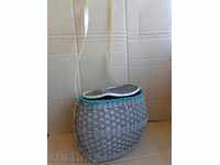 Picnic basket with strap for catching fish eggs
