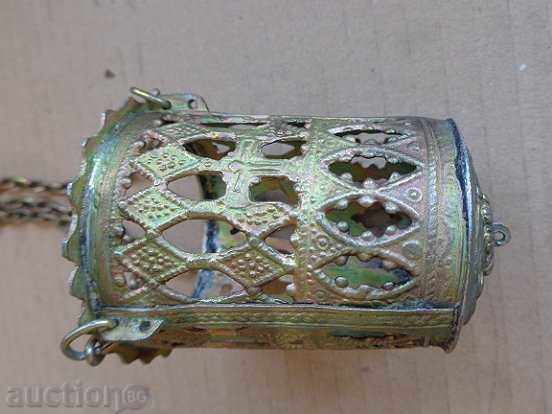 An old home-made bronze candela with a glass cup - 5 An old home-made bronze candela with a glass cup - 5