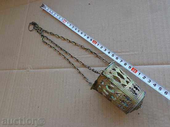 An old home-made bronze candela with a glass cup - 7 An old home-made bronze candela with a glass cup - 7