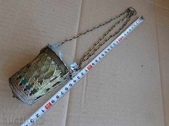 An old home-made bronze candela with a glass cup - 6 An old home-made bronze candela with a glass cup - 6