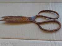 Old forged scissors, wrought iron