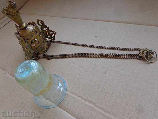 An old homemade Russian bronze candlestick with a glass cup - 5 An old homemade Russian bronze candlestick with a glass cup - 5