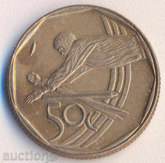 South Africa 50 cent 2003, cricket, very rare