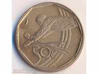 South Africa 50 cent 2003, cricket, very rare