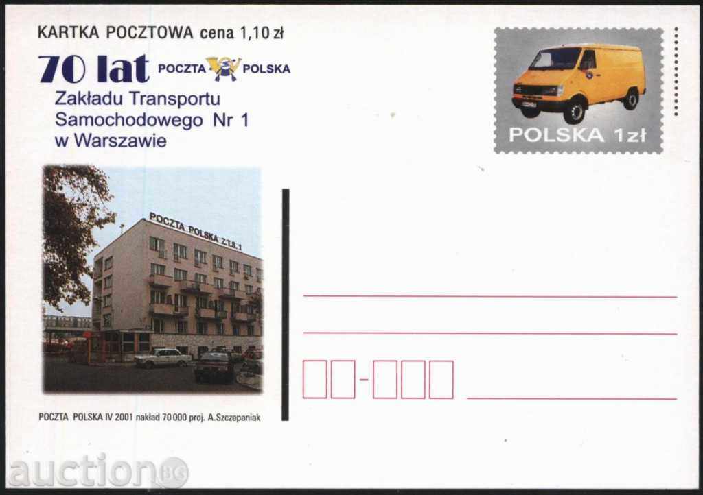 Пощенска картичка Поща Автомобил  2001 от Полша