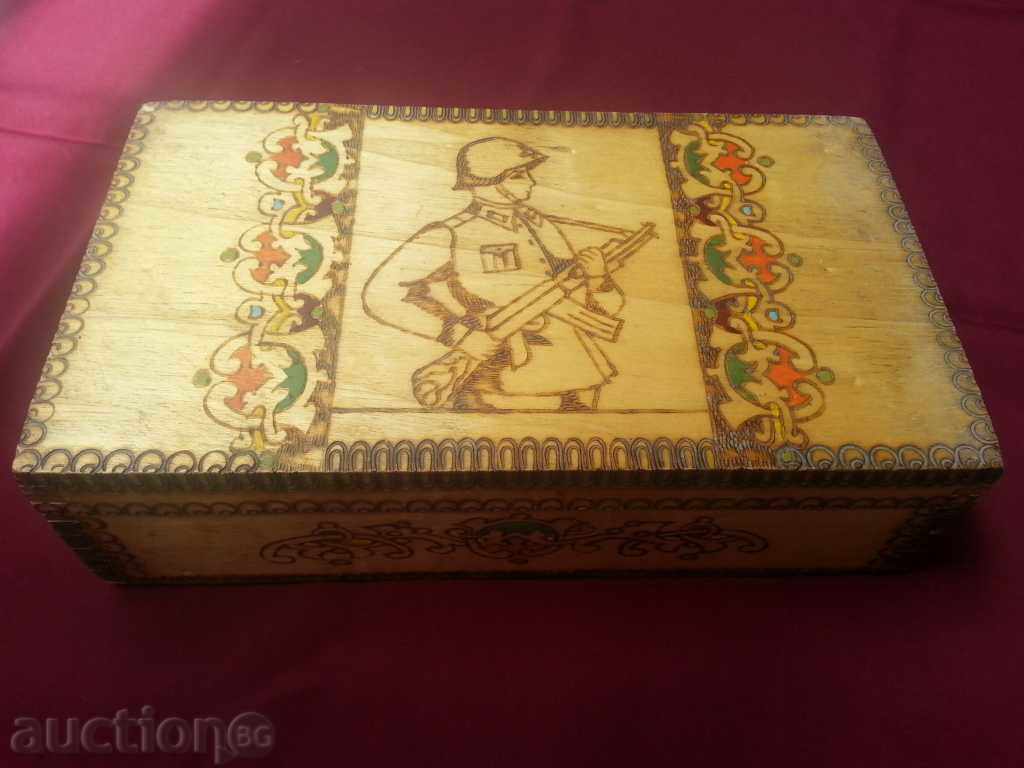 Big Old Soldier Pyrographic Wooden Box