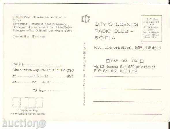 Map Bulgaria Botevgrad The monument of Hristo Botev 1 * with price 1.80 BGN | € 0.92