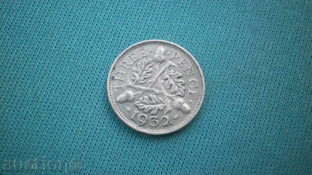 Колекция Англия 3 Пени 1932 R rare с цена € 1.70 | 3.32 лв.