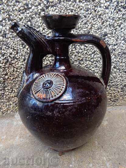 Old crown, pitcher with spout, pottery, pot