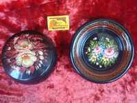 Jewelry dish and pano-plate, hand painted. USSR.