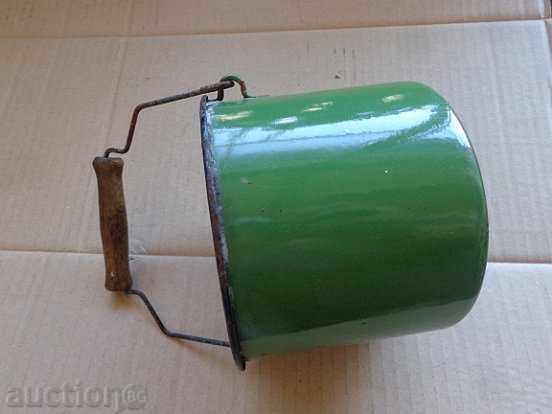 Sock pot with handle, enameled bowl, enamel, utensils - 6 Sock pot with handle, enameled bowl, enamel, utensils - 6