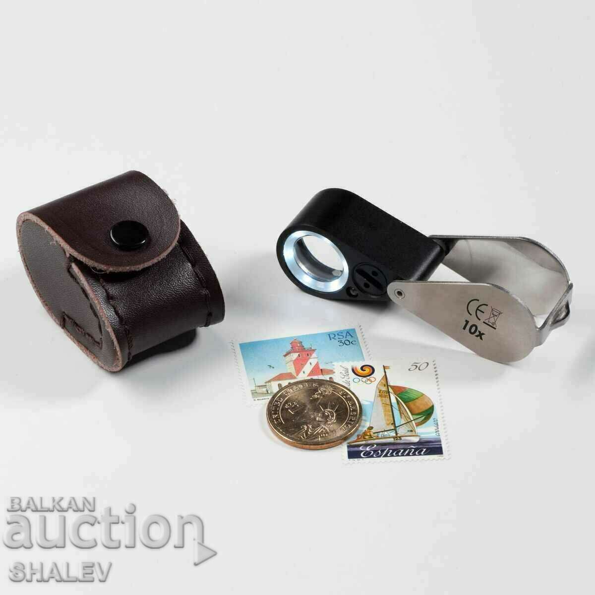 Lupă de mărire "Leuchtturm" 10x Calitate de bijutier (4999)