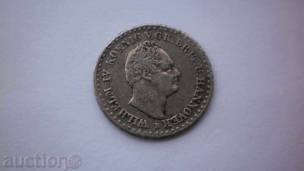 Хановер Германия Сребърни 12 eine Thaler 1834 Рядка Монета