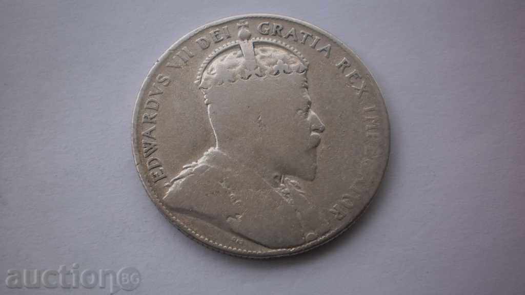 Newfoundland Silver 50 Cents 1909 moneda destul de rare cu preț € 38.35 | 75.01 BGN