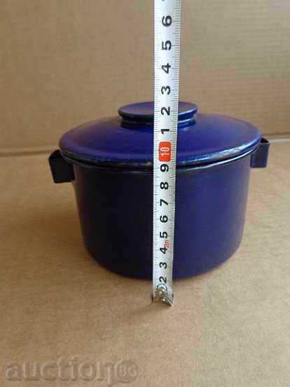 Enamelled pot saucepan with enamel canteen utensils from early social - 5 Enamelled pot saucepan with enamel canteen utensils from early social - 5