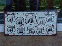 Metal Plate Number State Route 66 American States Retro 2