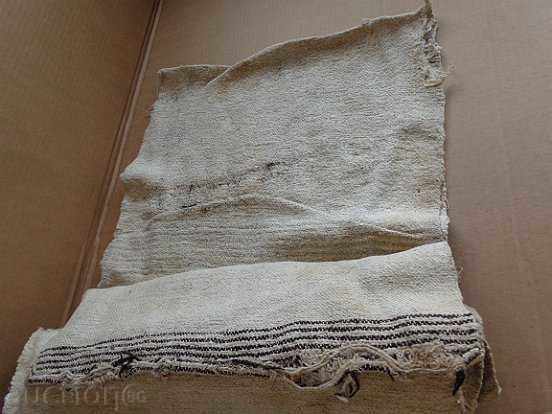 Auction Old woven hemp cloth trail rug Auction Old woven hemp cloth trail rug