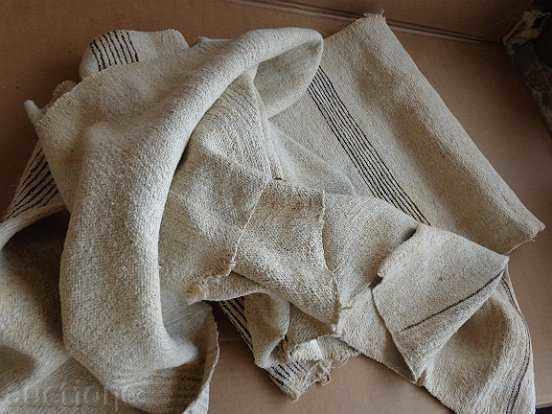 Delivery of Old woven hemp cloth trail rug Delivery of Old woven hemp cloth trail rug