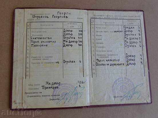 Old Diploma Certificate Document Card Ticket - 5