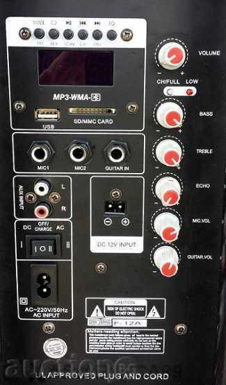 Delivery of 12ka bluetooth active speaker Mba F12 Karaoke + 2 microphones Delivery of 12ka bluetooth active speaker Mba F12 Karaoke + 2 microphones