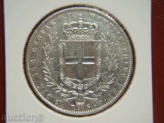 5 Lire 1844 Italia (Sardinia) / Sardinia Italia - XF